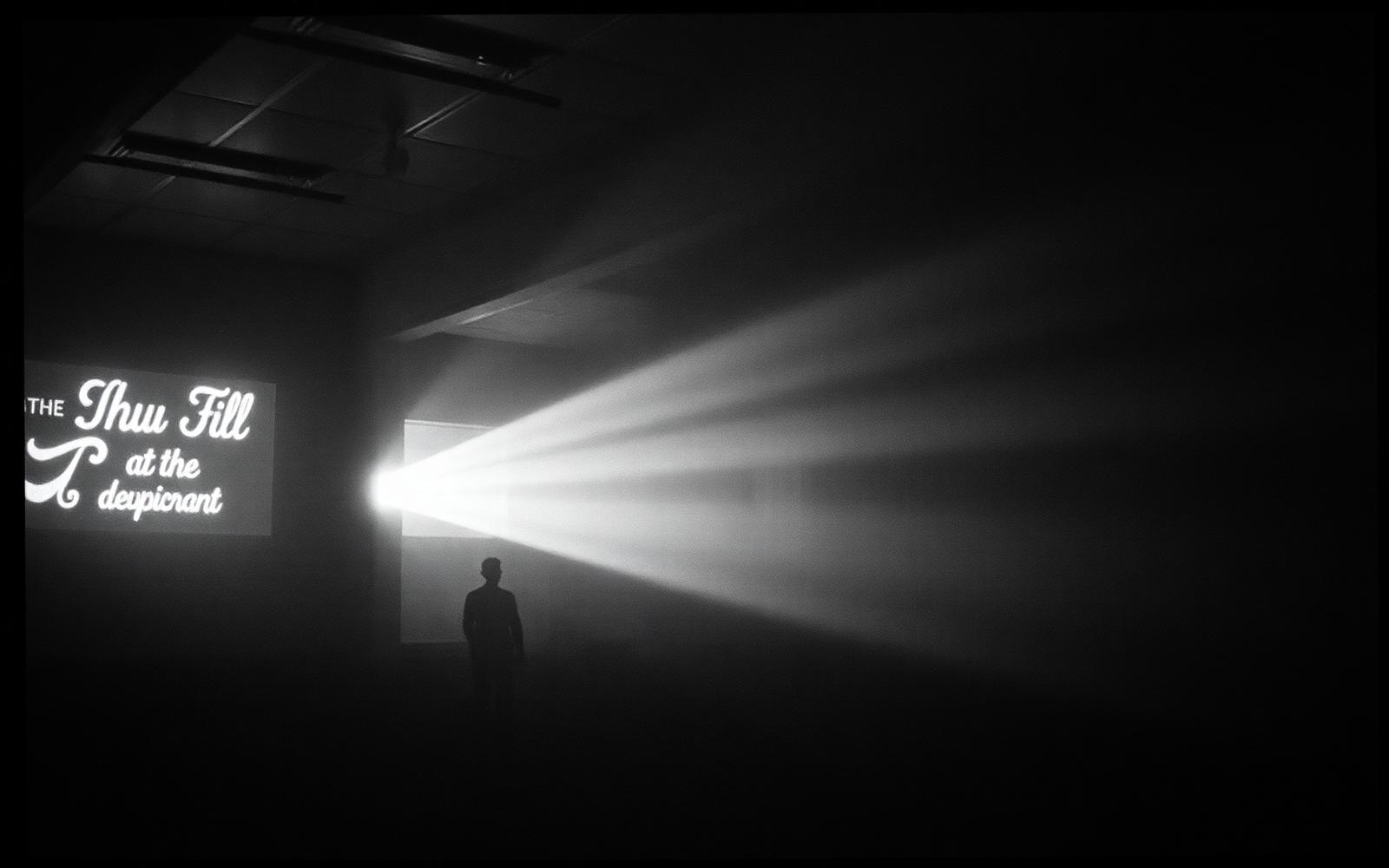 Projector beam in a darkened cinema